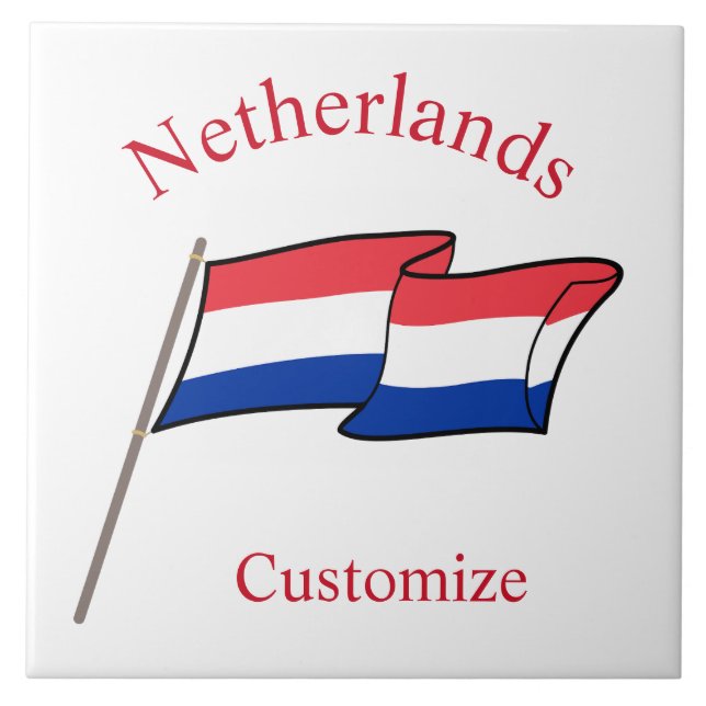 Netherlands Country Flag Thunder_Cove Tile (Front)