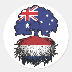 Netherlands Dutch Australian Australia Tree Roots Classic Round Sticker