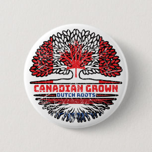 Netherlands Dutch Canadian Canada Tree Roots Flag 6 Cm Round Badge