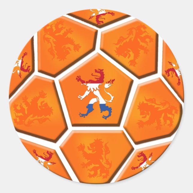 Netherlands Dutch flag Soccer ball gifts Classic Round Sticker (Front)