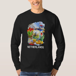 Netherlands Dutch Symbols Canals Tulips Windmills T-Shirt