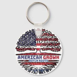Netherlands Dutch US American USA United States Key Ring
