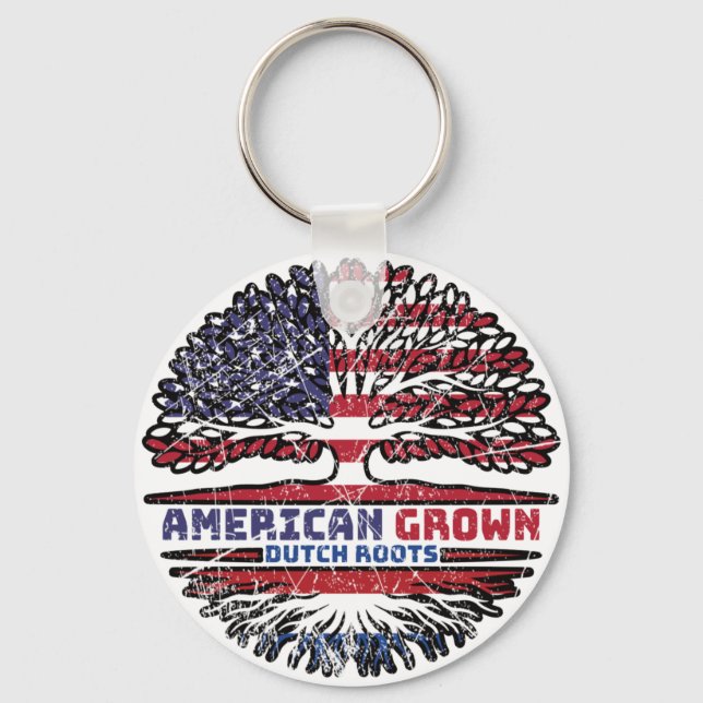 Netherlands Dutch US American USA United States Key Ring (Front)