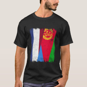 Netherlands Eritrea Half Flag Dutch Eritrean Herit T-Shirt