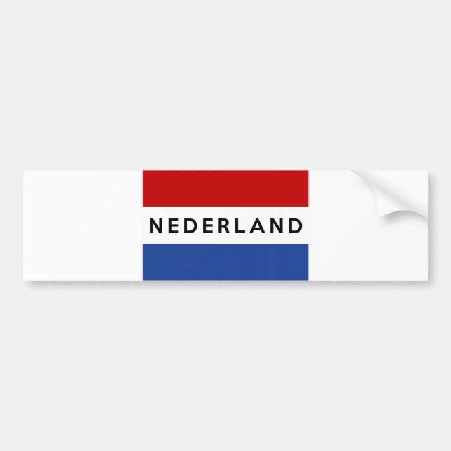 netherlands flag country nederland text name dutch bumper sticker (Front)