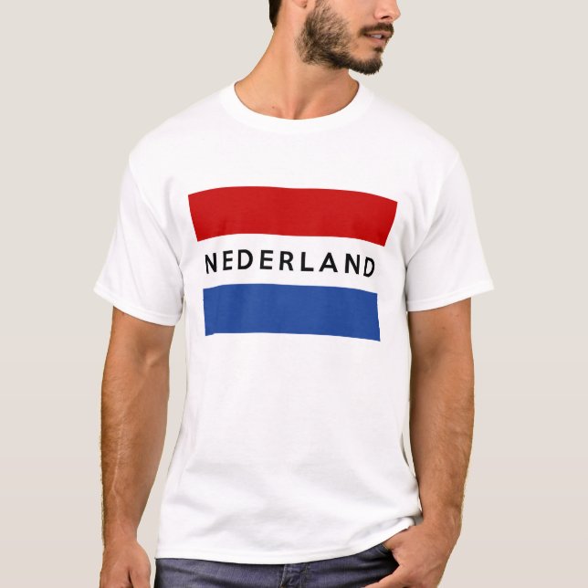 netherlands flag country nederland text name dutch T-Shirt (Front)