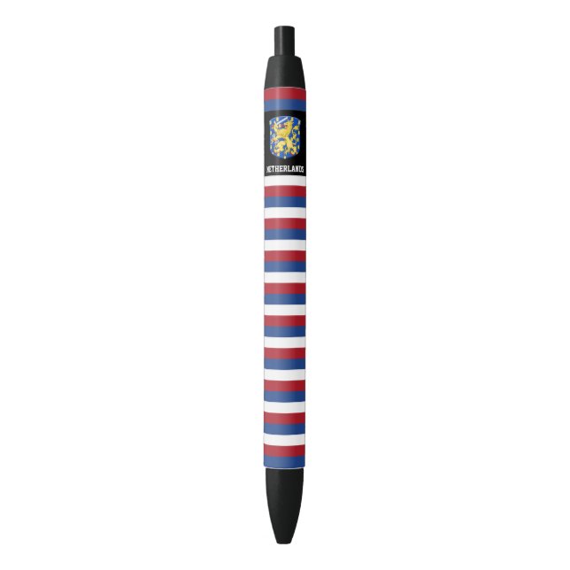 Netherlands Flag Cute Patriotic Black Ink Pen (Front Vertical)