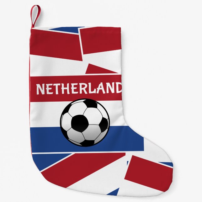 Netherlands Flag Football Small Christmas Stocking (Front)