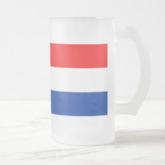 Netherlands Flag Frosted Glass Beer Mug