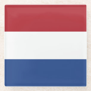 Netherlands Flag Glass Coaster