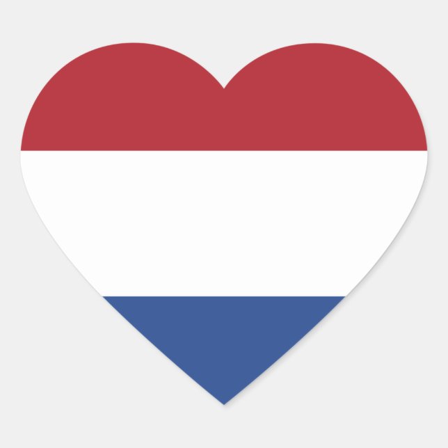 Netherlands Flag Heart Sticker (Front)