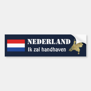 Netherlands Flag + Map Bumper Sticker
