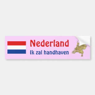 Netherlands Flag + Map Bumper Sticker