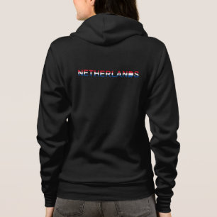 Netherlands Flag Map Souvenir Modern ,Backside Hoodie