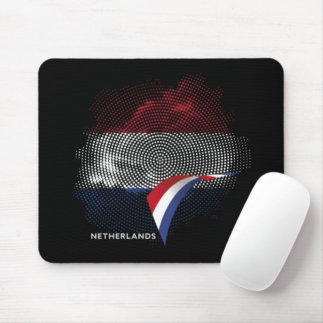 Netherlands flag mouse mat (With Mouse)