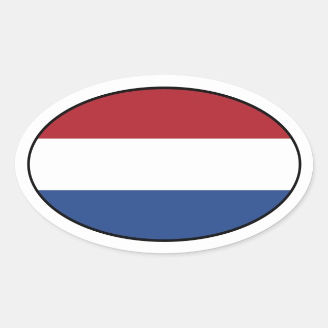 Netherlands Flag Oval Sticker (Front)