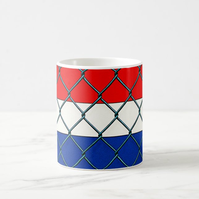 Netherlands Flag Protective Grid  Coffee Mug (Center)