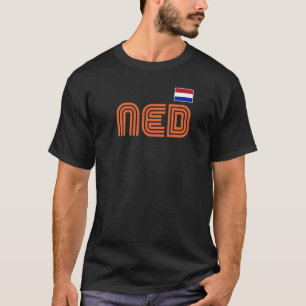 Netherlands Flag Retro International Country Neder T-Shirt