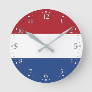 Netherlands Flag Round Clock