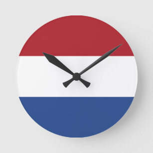 Netherlands Flag Round Clock