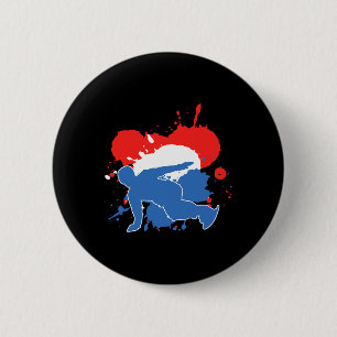 Netherlands Flag Snowboarder - Dutch Snowboarding 6 Cm Round Badge