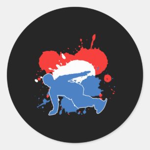 Netherlands Flag Snowboarder - Dutch Snowboarding Classic Round Sticker