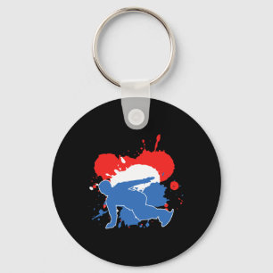 Netherlands Flag Snowboarder - Dutch Snowboarding Key Ring