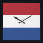 Netherlands Flag Square Wall Clock<br><div class="desc">Netherlands Flag</div>