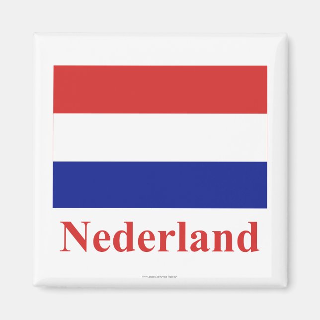 Netherlands Flag with Name in Dutch Magnet (Front)