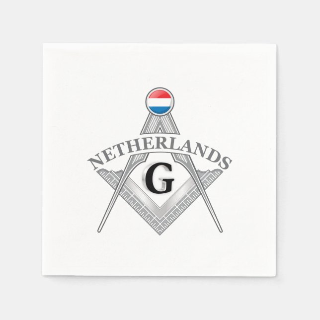 Netherlands freemasonry sign napkin (Front)
