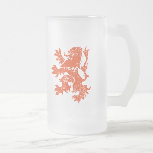 Netherlands Frosted Glass Beer Mug (Right)
