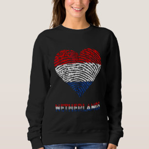 Netherlands Heart Thumbmark Dutch Flag Nederland H Sweatshirt