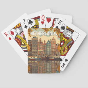 Netherlands Illustration Travel Art Vintage Playing Cards