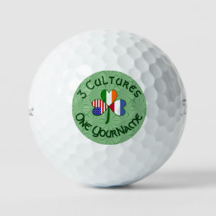 Netherlands Ireland USA Shamrock Flag Personalised Golf Balls