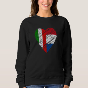 Netherlands Italy Heart Italian Flag Dutch Flag Lo Sweatshirt