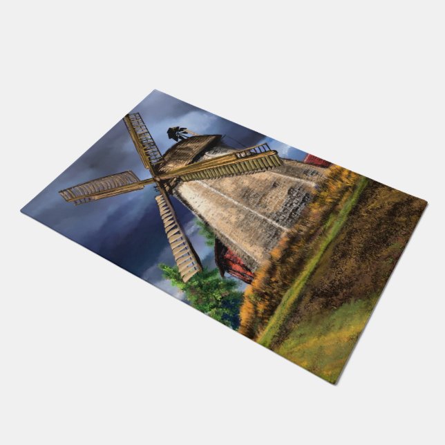 Netherlands Landscape Doormat Windmill (Angled)
