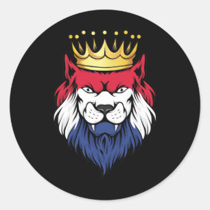 Netherlands  Lion King Flag Classic Round Sticker