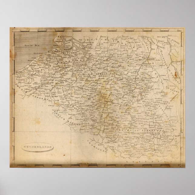 Netherlands Map by Arrowsmith Poster (Front)