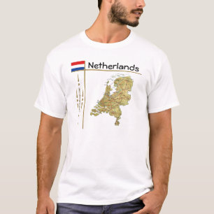 Netherlands Map + Flag + Title T-Shirt