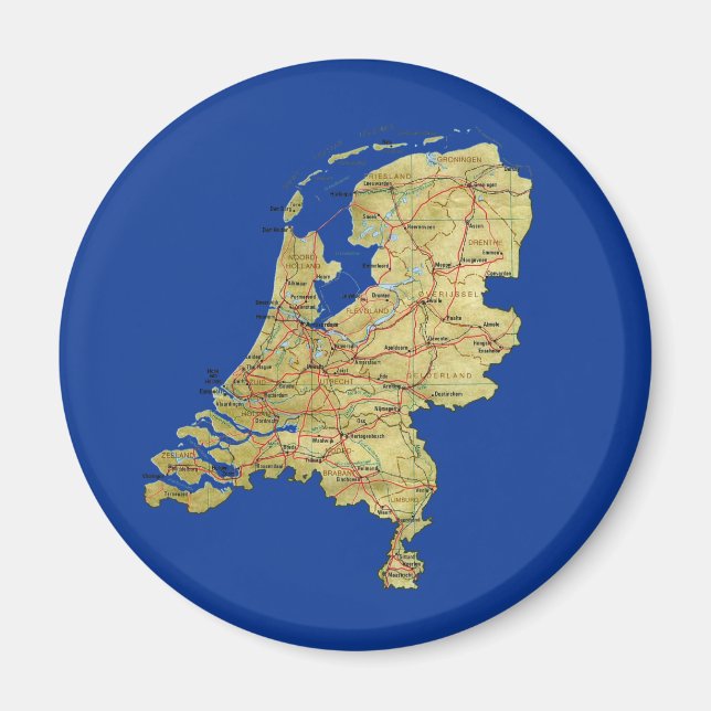 Netherlands Map Magnet (Front)