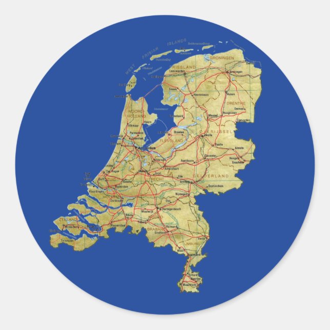 Netherlands Map Sticker (Front)