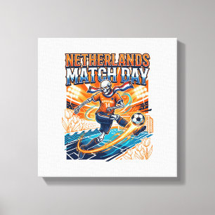 Netherlands Match Day Skeleton Striker Nations Hig Canvas Print