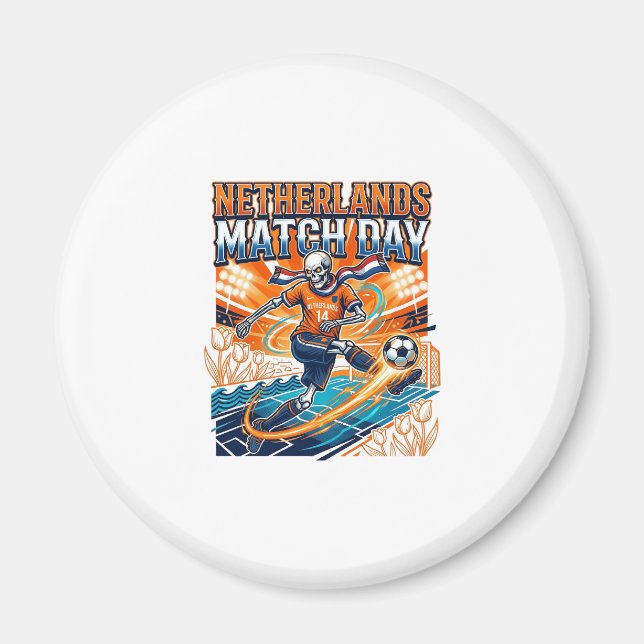 Netherlands Match Day Skeleton Striker Nations Hig Magnet (Front)