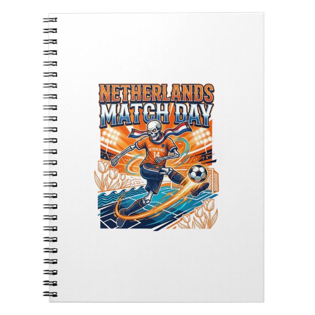 Netherlands Match Day Skeleton Striker Nations Hig Notebook (Front)