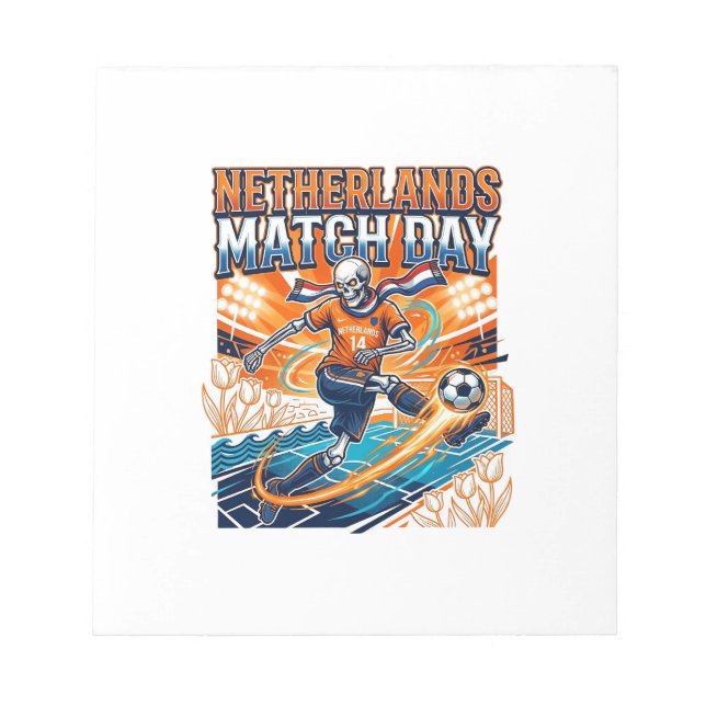 Netherlands Match Day Skeleton Striker Nations Hig Notepad (Front)