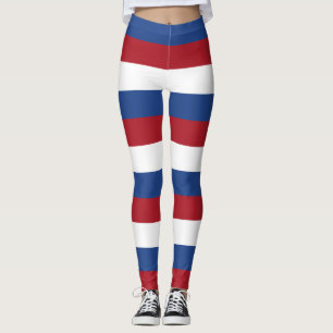 Netherlands National Flag Colours Horizontal Strip Leggings