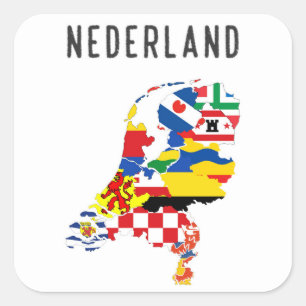 Netherlands nederland name text country regions pr square sticker
