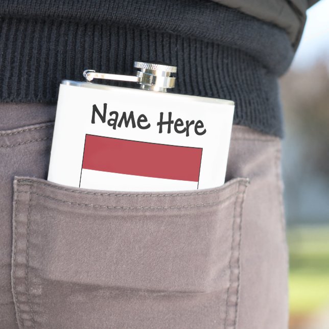 Netherlands Netherlander Flag Black Personalised Hip Flask (In Situ)