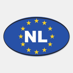 Netherlands NL European Union Oval Sticker