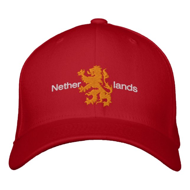Netherlands Red and Orange Rampant Lion Cap (Front)